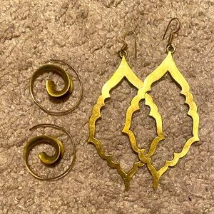 Handmade Brass Earrings, never worn